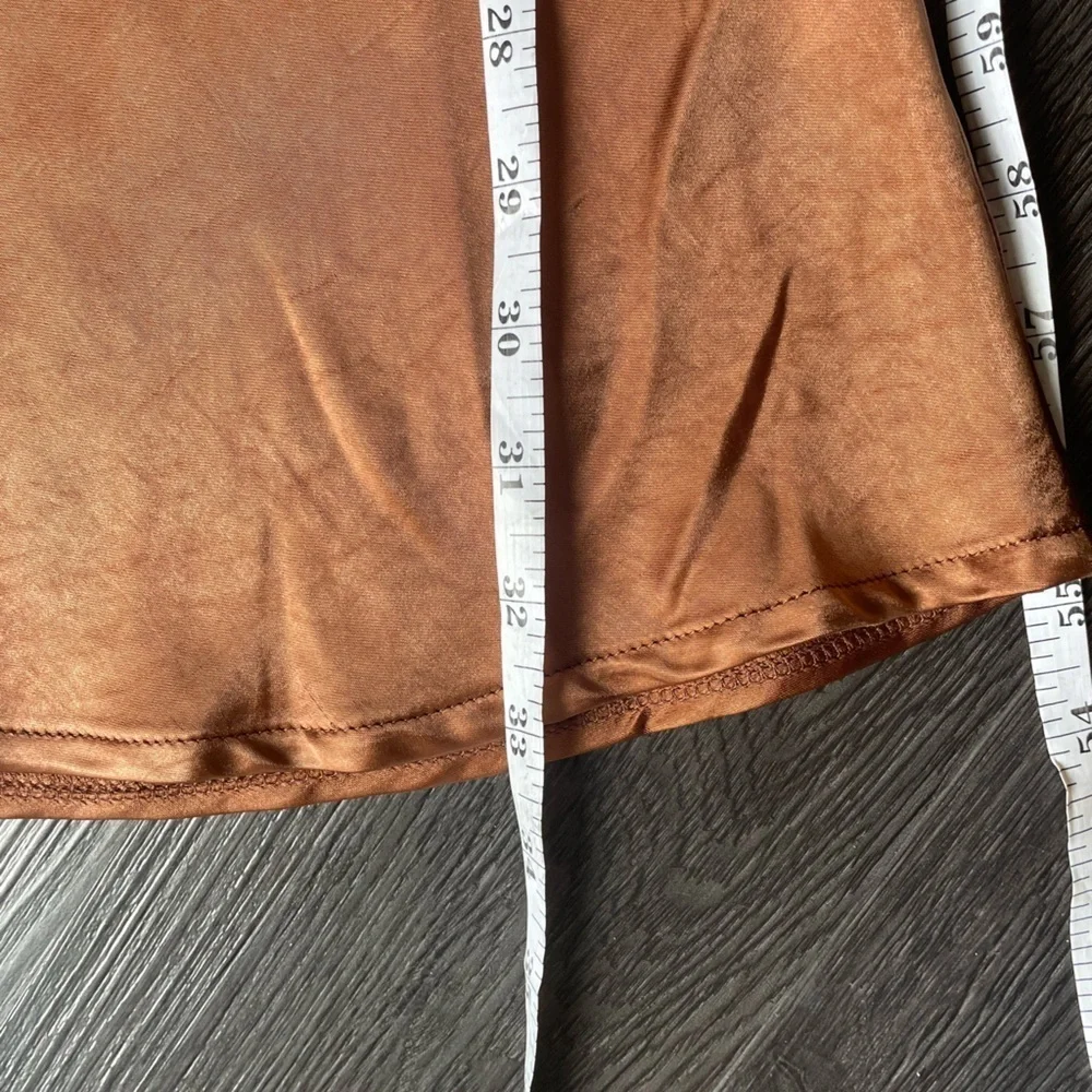 Hello molly proud friend dress satin slip dress bronze exaggerated back now Sz 2